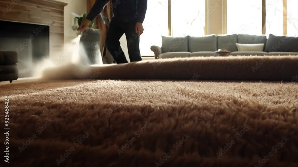 Poster revitalize your home with new carpet installation during daytime generative ai