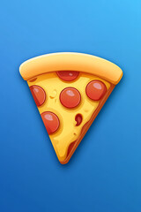 pizza slice, game app icon on a blue background
