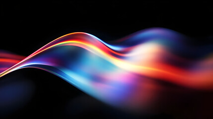 Abstract colorful wave on a black background.