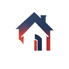 Fototapeta premium Minimalist House Logo Design Icon on a transparent background