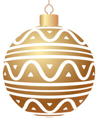 Christmas ball gold realistic style
