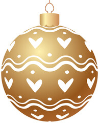 Christmas ball gold realistic style