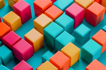 Obraz premium Abstract Colorful Cubes Pattern Background