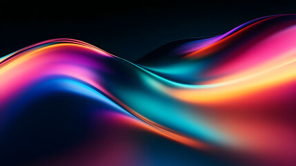 Abstract colorful, wavy, dynamic, and smooth, digital 3d rendered background with  glowing light effect.