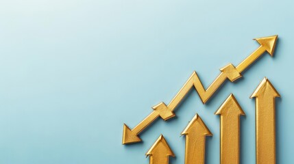 Bullish market trend with gold accents and upward arrows, Bullish - Bearish, economic growth