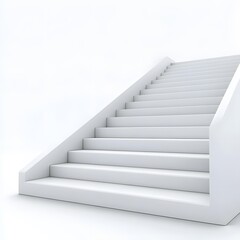 White Staircase With Minimalist Design Leading Upwards