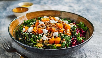 Crisp kale mingles with juicy peaches, plump raisins, and tangy dry cranberries in a refreshing, vibrant salad, drizzled with zesty citrus dressing.