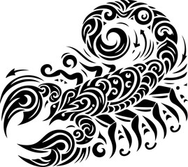 Fototapeta premium Striking scorpion silhouette vector design. Minimalistic insect illustration. Perfect for Scorpio zodiac art.