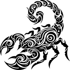 Fototapeta premium Striking scorpion silhouette vector design. Minimalistic insect illustration. Perfect for Scorpio zodiac art.