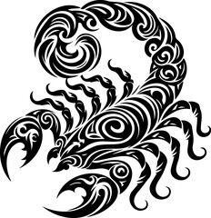Fototapeta premium Striking scorpion silhouette vector design. Minimalistic insect illustration. Perfect for Scorpio zodiac art.