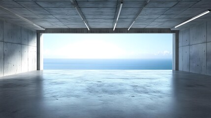 Concrete Room with Ocean View