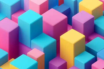 Obraz premium Abstract Colorful Cubes 3D Background