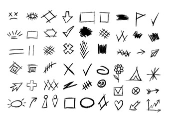 Set of different hand drawn doodles.