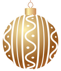 Christmas ball gold realistic style