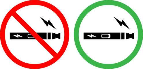 No smoking vaping prohibition sign set