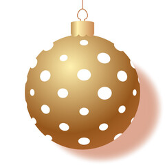 Christmas ball gold realistic style