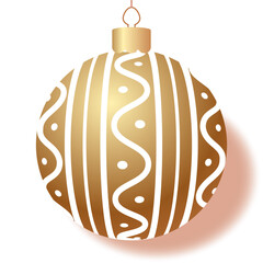 Christmas ball gold realistic style