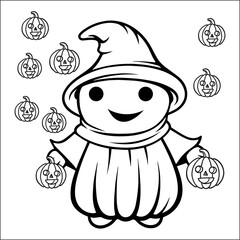 Halloween Coloring Page For kids and adults