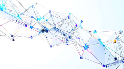 Abstract geometric network with vibrant nodes and lines.