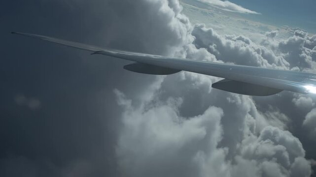 sky from a plane window 