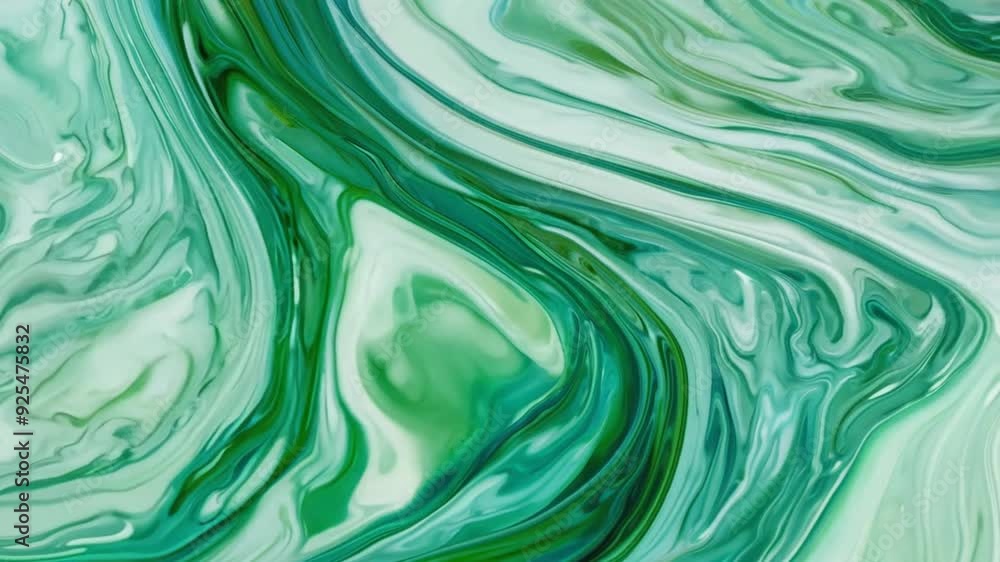 Aufkleber abstract green marble textured background with fluid art design generative ai