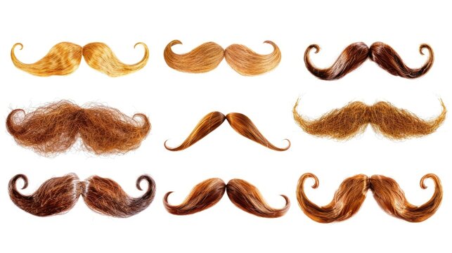 Collection of different mustache styles for men's fashion and personal expression.