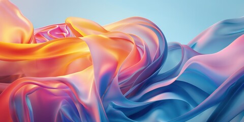 Fototapeta premium Vibrant Abstract Waves in Orange and Turquoise created by ai
