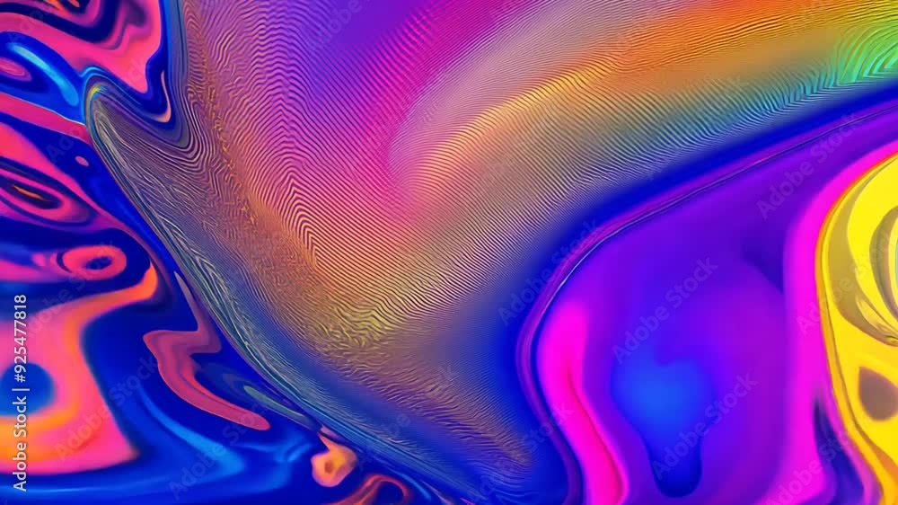 Poster psychedelic waves of color create a vibrant visual experience generative ai