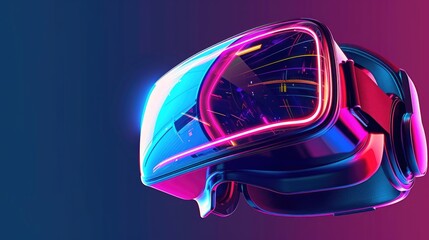 A digital of a modern VR headset with sleek and futuristic design elements.