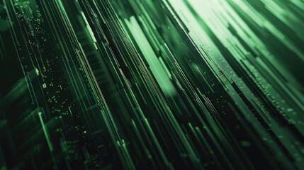 High-tech circuit board with green and silver elements