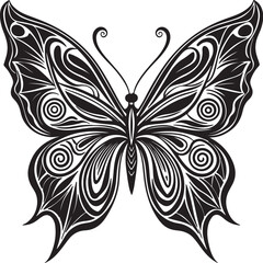 Butterfly picture vector silhouette style, generative ai.