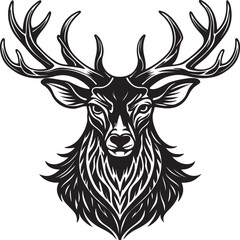 Vector silhouette image of Stag, generative ai.