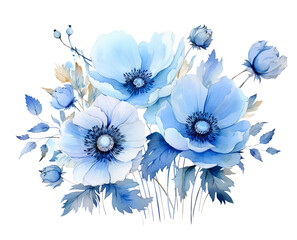 Bouquet of soft blue flowers