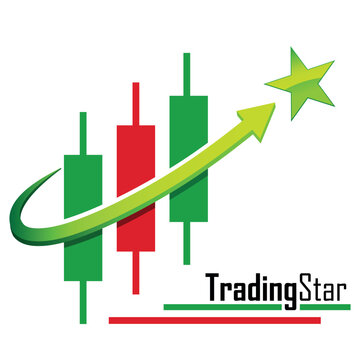 B&ouml;rse, Charttechnik, Kerzen, Stern, Kurs - Logo, Emblem, Label, Firmenzeichen