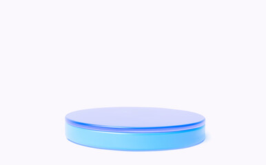 Winter podium in a minimalist style. With circular glass shapes, shelving, or platform. A concept for displaying product mockups. Vector image