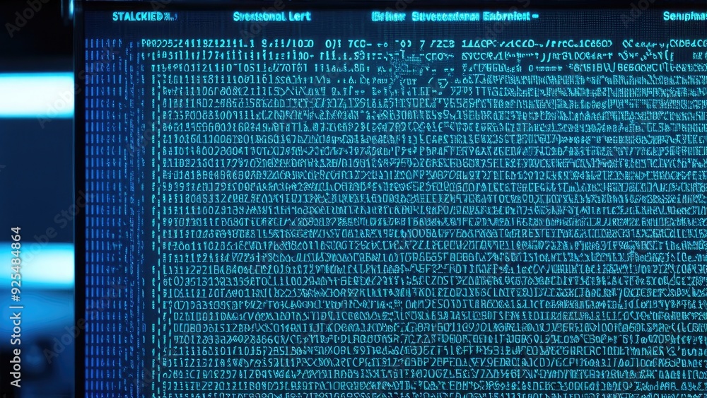 Wall mural abstract digital background, cyber security, binary code.