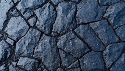 Fototapeta premium Black or dark gray rough grainy stone texture background, ai