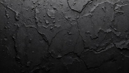 Black or dark gray rough grainy stone texture background, ai