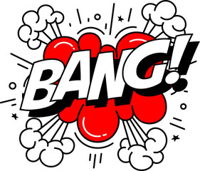 BANG text in dramatic comic book style