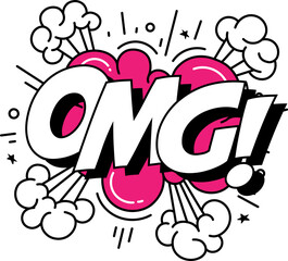 Bold OMG text in comic style