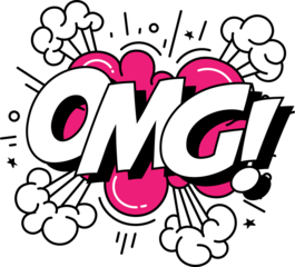 Bold OMG text in comic style