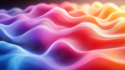 Obraz premium Colorful waves of vibrant hues creating a dynamic abstract pattern resembling flowing fabric under soft light