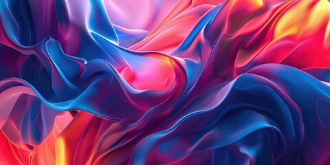 Obraz premium Vibrant Abstract Waves in Orange and Turquoise created by ai