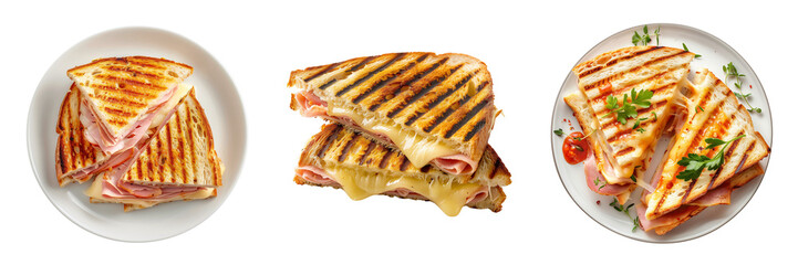 Set of Toasted sandwich isolated on a transparent background