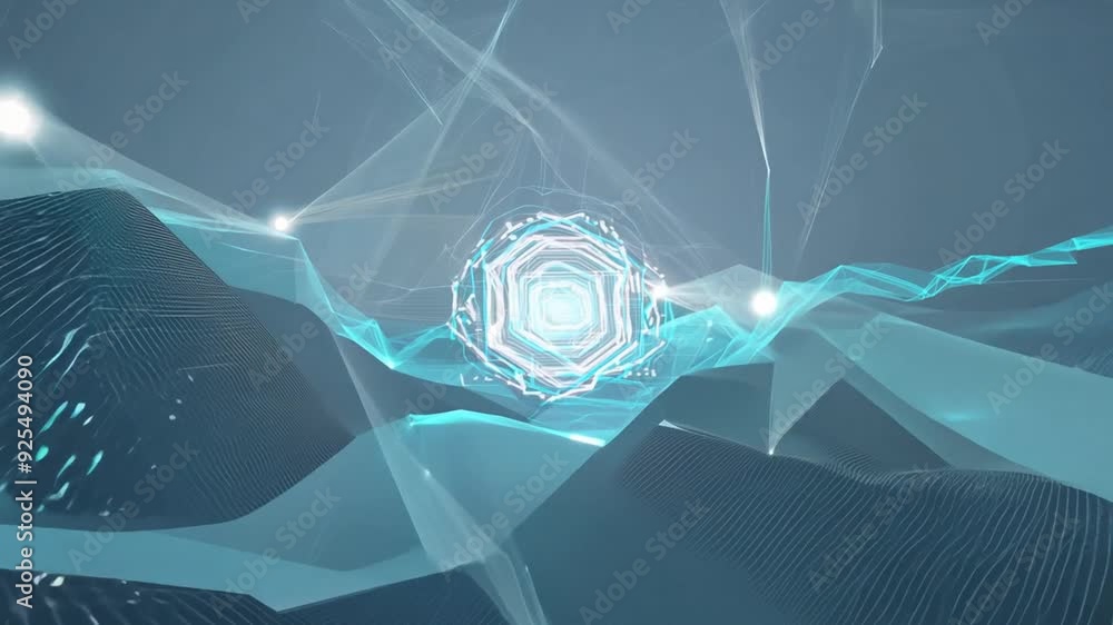 Poster abstract digital background showcasing modern technological networks generative ai