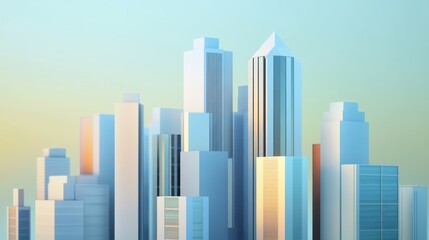 Landscape With Buildings Constructed From Light Panels And Interactive Screens