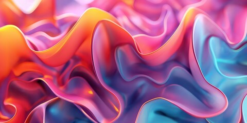 Obraz premium Vibrant Abstract Waves in Orange and Turquoise created by ai