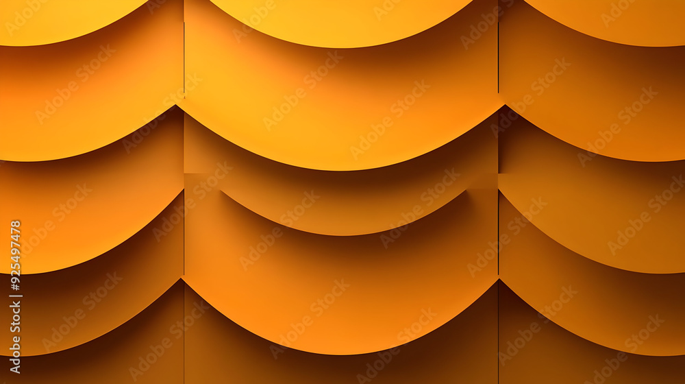 Poster abstract orange curved background with geometric patterns.