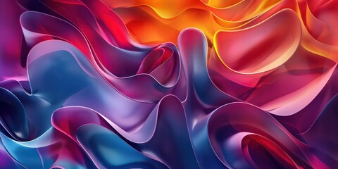 Obraz premium Vibrant Abstract Waves in Orange and Turquoise created by ai