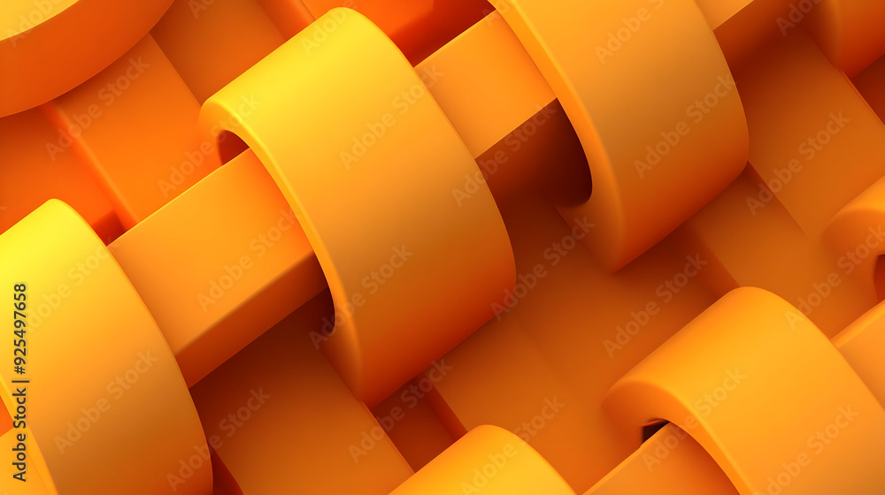Poster abstract orange pattern with interwoven shapes creating a dynamic visual texture.